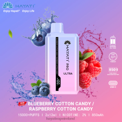 Hayati Amazon Ireland | Hayati Pro Ultra Disposable 15000 Puffs Blueberry Cotton Candy/Raspberry Cotton Candy FD082220