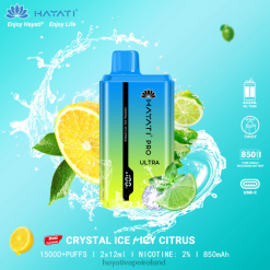 Hayati Flavours Ireland | Hayati Pro Ultra Disposable 15000 Puffs Crystal Ice/Icy Citrus FD082218