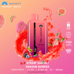 Hayati Vape Flavours | Hayati Pro Ultra Disposable 15000 Puffs Strawberry Guava/Dragon Berries FD082224