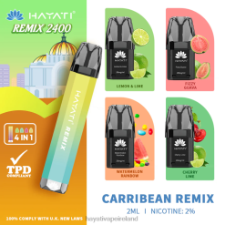 Hayati Vape Ireland | Hayati Remix Prefilled Pod System 2400 Puffs Carribean Remix FD08252