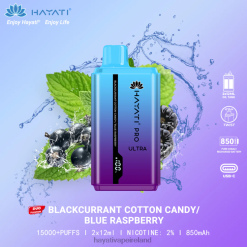 Hayati Vape Price | Hayati Pro Ultra Disposable 15000 Puffs Blackcurrant Cotton Candy/Blue Raspberry FD082216