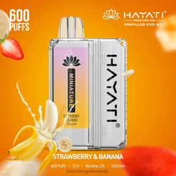 Hayati Vape Review | Hayati Miniature 600 Pod Kits Strawberry & Banana FD08245